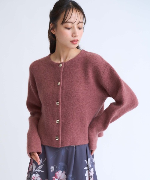 NOELA(ノエラ)の「ラクーンブレンドニットジャケット(ニット/セーター・レディース・ピンク/イエロー/ベージュ/チャコールグレー・フリー)」の12枚目の写真