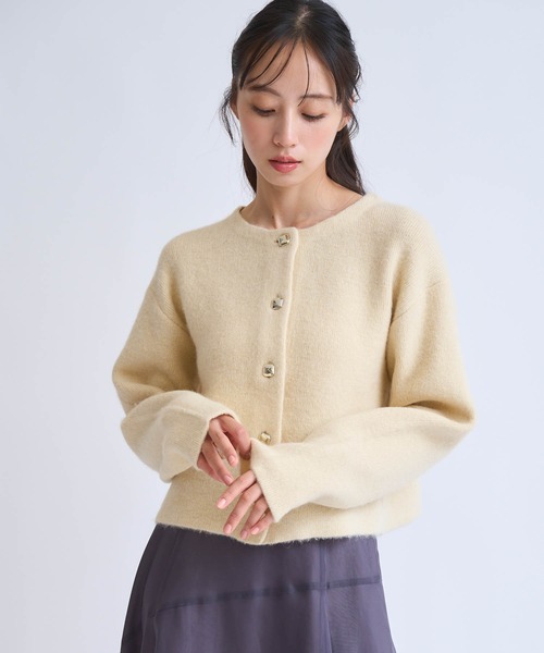 【お値下げ中 新品】 Noela ノエラ ニット アウター コート ジャケット セール】ラクーンブレンドニットジャケット（ニット/セーター）｜NOELA