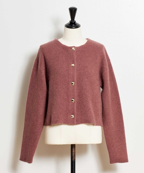 NOELA(ノエラ)の「ラクーンブレンドニットジャケット(ニット/セーター・レディース・ピンク/イエロー/ベージュ/チャコールグレー・フリー)」の21枚目の写真