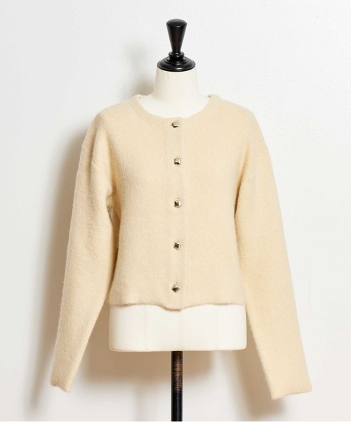 NOELA(ノエラ)の「ラクーンブレンドニットジャケット(ニット/セーター・レディース・ピンク/イエロー/ベージュ/チャコールグレー・フリー)」の22枚目の写真