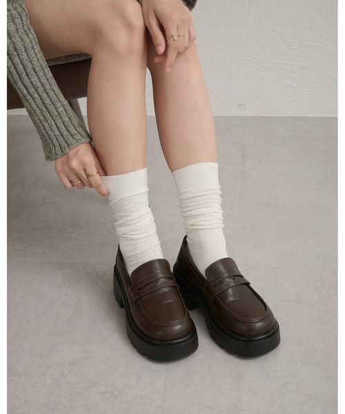 raffime（ラフィミー）の「厚底ローファー（ローファー・レディース・ブラック/ダークブラウン・SMALL/LARGE/MEDIUM）」の6枚目の写真