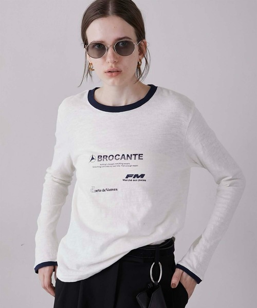 LA PEAU DE GEM（ラポドゥジェム）の「【LA PEAU DE GEM】sheer print tee/シアープリントTEE（Tシャツ/カットソー・レディース・グレー/ホワイト・FREE）」の2枚目の写真