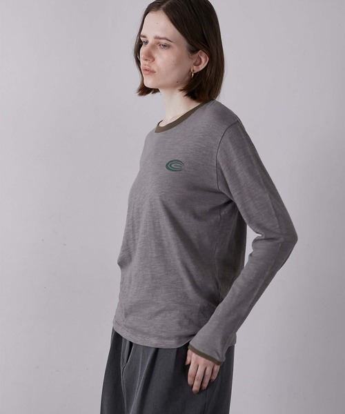 LA PEAU DE GEM（ラポドゥジェム）の「【LA PEAU DE GEM】sheer print tee/シアープリントTEE（Tシャツ/カットソー・レディース・グレー/ホワイト・FREE）」の9枚目の写真