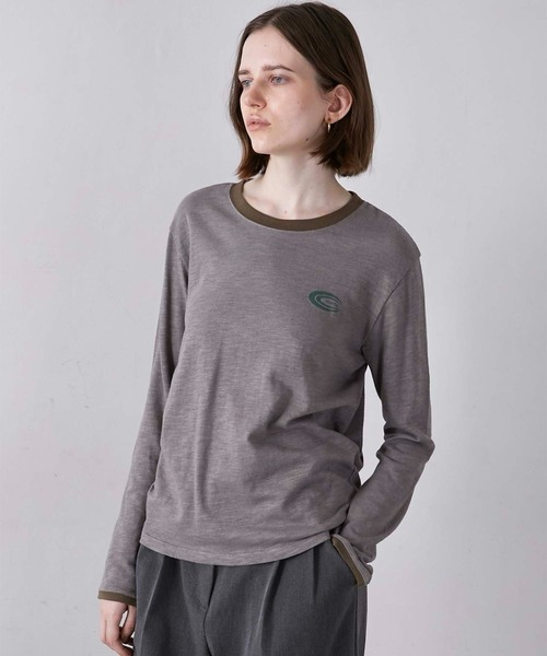 LA PEAU DE GEM（ラポドゥジェム）の「【LA PEAU DE GEM】sheer print tee/シアープリントTEE（Tシャツ/カットソー・レディース・グレー/ホワイト・FREE）」の14枚目の写真