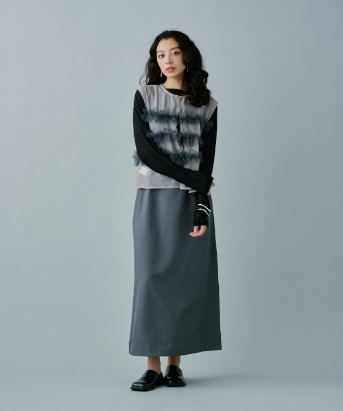 terrace(テラス)の「美ラインシルエットドレープナロースカート(スカート・レディース・グレー/ブラック/ブラウン・MEDIUM)」の14枚目の写真