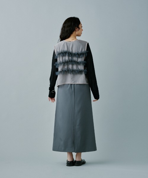 terrace(テラス)の「美ラインシルエットドレープナロースカート(スカート・レディース・グレー/ブラック/ブラウン・MEDIUM)」の11枚目の写真