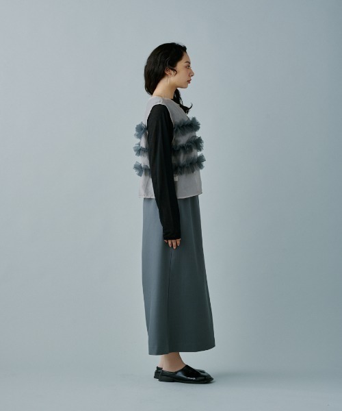 terrace(テラス)の「美ラインシルエットドレープナロースカート(スカート・レディース・グレー/ブラック/ブラウン・MEDIUM)」の15枚目の写真