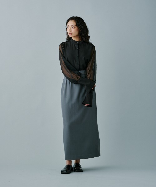 terrace(テラス)の「美ラインシルエットドレープナロースカート(スカート・レディース・グレー/ブラック/ブラウン・MEDIUM)」の20枚目の写真