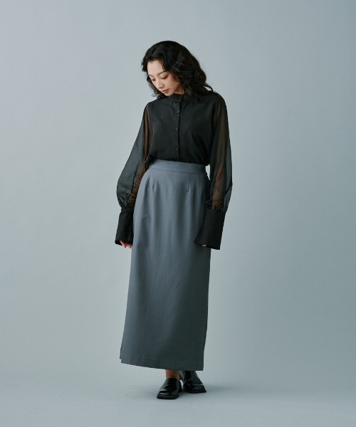 terrace(テラス)の「美ラインシルエットドレープナロースカート(スカート・レディース・グレー/ブラック/ブラウン・MEDIUM)」の18枚目の写真