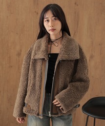 boa side belt zip up coat