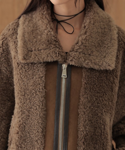 SUWDEE(スーディー)の「boa side belt zip up coat(その他アウター・レディース・モカ・FREE)」の12枚目の写真