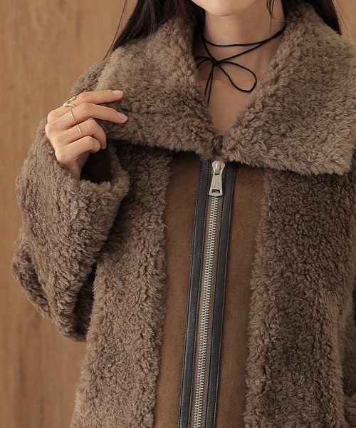 SUWDEE(スーディー)の「boa side belt zip up coat(その他アウター・レディース・モカ・FREE)」の13枚目の写真