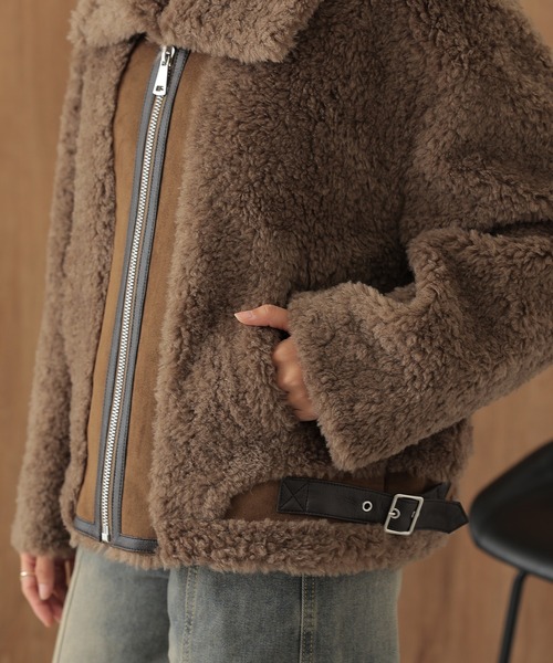 SUWDEE(スーディー)の「boa side belt zip up coat(その他アウター・レディース・モカ・FREE)」の14枚目の写真