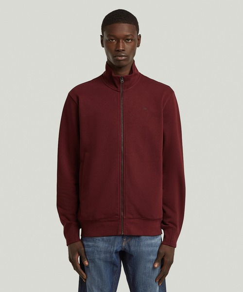 G-STAR(ジースター)の「Nifous Zip Thru Sweater/ベーシックスタイルスタンドカラーワンポイントジップアップスウェット/トレーナー(スウェット・メンズ・グレー系その他/レッド系その他・LARGE/MEDIUM)」の2枚目の写真