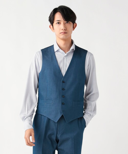 BEAMS HEART（ビームスハート）の「ストレッチデニム ドレスジレ（ベスト・メンズ・ブルー系その他3/インディゴブルー・LARGE/SMALL/X-LARGE/MEDIUM）」の4枚目の写真