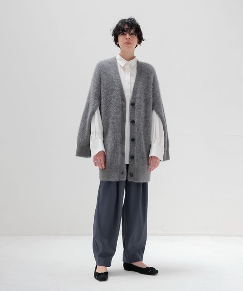 DRESSLAVE（ドレスレイブ）の「fox cashmere slit sleeve cardigan(フォックスカシミヤスリットスリーブカーディガン)（カーディガン/ボレロ・レディース・グレー/カーキ・38）」の11枚目の写真