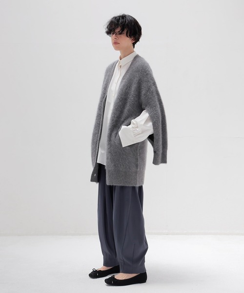 DRESSLAVE（ドレスレイブ）の「fox cashmere slit sleeve cardigan(フォックスカシミヤスリットスリーブカーディガン)（カーディガン/ボレロ・レディース・グレー/カーキ・38）」の12枚目の写真