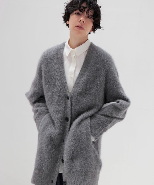 DRESSLAVE（ドレスレイブ）の「fox cashmere slit sleeve cardigan(フォックスカシミヤスリットスリーブカーディガン)（カーディガン/ボレロ・レディース・グレー/カーキ・38）」の14枚目の写真