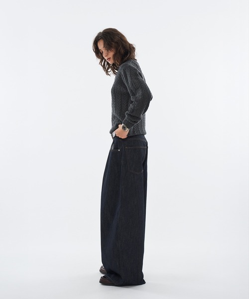 WISH FOR EVER(ウィッシュフォーエバー)の「SILVER BUTTON CABLE HENRY NECK KNIT LONG SLEEVE / シルバーボタンケーブヘンリーネックニットロングスリーブ(ニット/セーター・メンズ・チャコールグレー/ブラック/ネイビー・SMALL/MEDIUM/LARGE)」の9枚目の写真