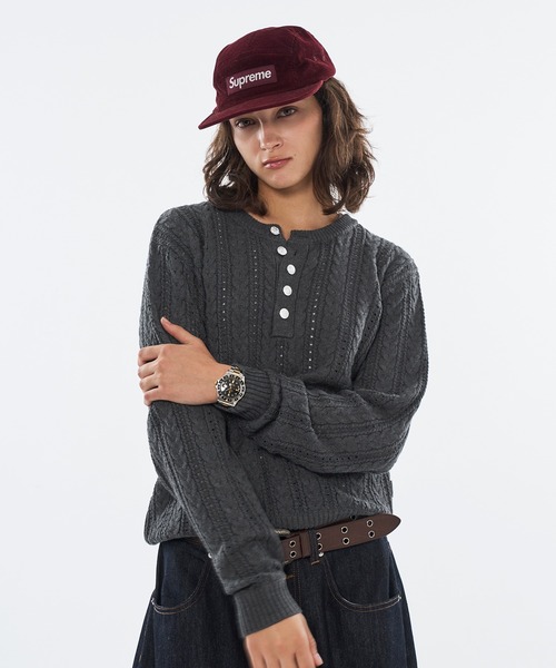 WISH FOR EVER(ウィッシュフォーエバー)の「SILVER BUTTON CABLE HENRY NECK KNIT LONG SLEEVE / シルバーボタンケーブヘンリーネックニットロングスリーブ(ニット/セーター・メンズ・チャコールグレー/ブラック/ネイビー・SMALL/MEDIUM/LARGE)」の15枚目の写真