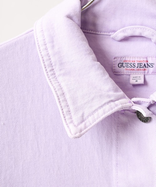 GUESS JEANS(ゲスジーンズ)の「GUESS JEANS GJ OVERSIZE TRUCKER JACKET ゲス オーバーサイズ デニムトラッカージャケット(デニムジャケット・レディース・ホワイト/パープル・XS/S/M)」の6枚目の写真
