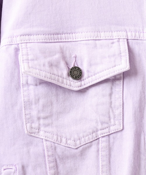 GUESS JEANS(ゲスジーンズ)の「GUESS JEANS GJ OVERSIZE TRUCKER JACKET ゲス オーバーサイズ デニムトラッカージャケット(デニムジャケット・レディース・ホワイト/パープル・XS/S/M)」の7枚目の写真