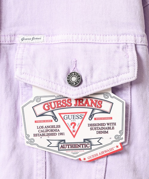 GUESS JEANS(ゲスジーンズ)の「GUESS JEANS GJ OVERSIZE TRUCKER JACKET ゲス オーバーサイズ デニムトラッカージャケット(デニムジャケット・レディース・ホワイト/パープル・XS/S/M)」の8枚目の写真
