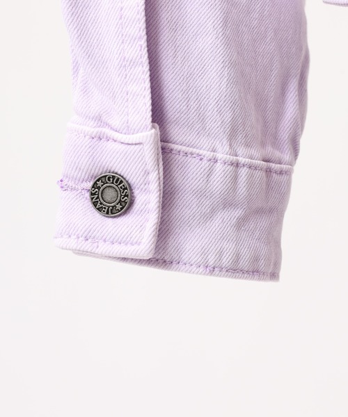 GUESS JEANS(ゲスジーンズ)の「GUESS JEANS GJ OVERSIZE TRUCKER JACKET ゲス オーバーサイズ デニムトラッカージャケット(デニムジャケット・レディース・ホワイト/パープル・XS/S/M)」の15枚目の写真