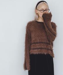 KBF | ラインデザインシャギーニット(ニット/セーター)