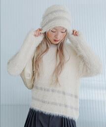 KBF | ラインデザインシャギーニット(ニット/セーター)