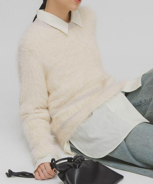 セール】ラインデザインシャギーニット（ニット/セーター）｜KBF