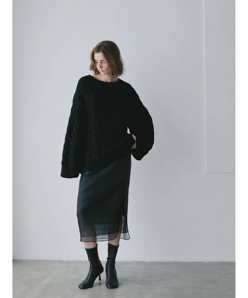 HER.（ハー）の「ハンドケーブルニットプルオーバー（ニット/セーター・レディース・オフホワイト/ブラック・フリー）」の15枚目の写真