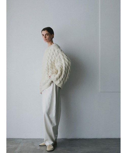 HER.（ハー）の「ハンドケーブルニットプルオーバー（ニット/セーター・レディース・オフホワイト/ブラック・フリー）」の10枚目の写真