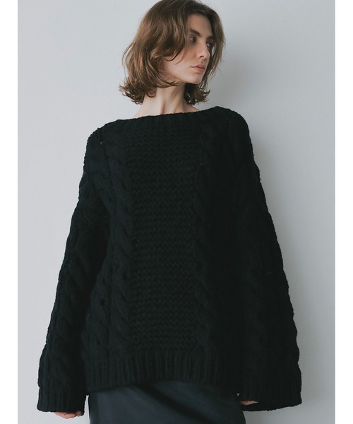 HER.（ハー）の「ハンドケーブルニットプルオーバー（ニット/セーター・レディース・オフホワイト/ブラック・フリー）」の11枚目の写真