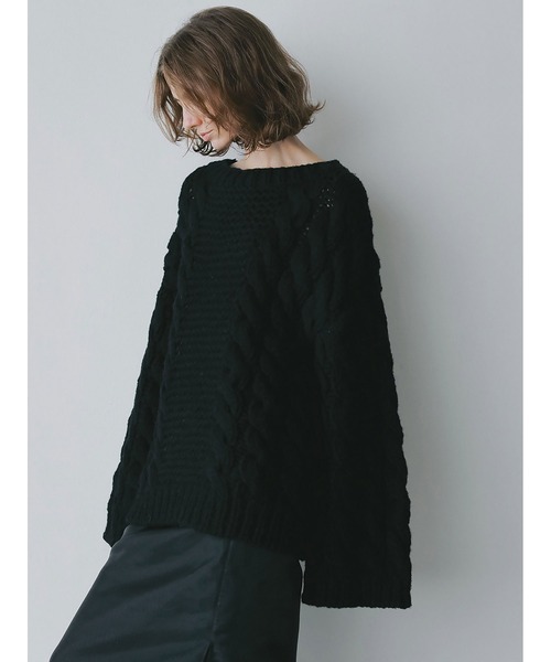 HER.（ハー）の「ハンドケーブルニットプルオーバー（ニット/セーター・レディース・オフホワイト/ブラック・フリー）」の12枚目の写真