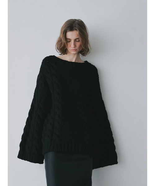 HER.（ハー）の「ハンドケーブルニットプルオーバー（ニット/セーター・レディース・オフホワイト/ブラック・フリー）」の13枚目の写真