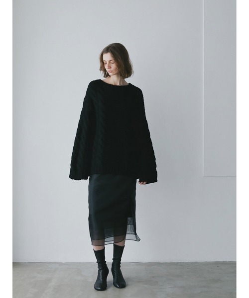 HER.（ハー）の「ハンドケーブルニットプルオーバー（ニット/セーター・レディース・オフホワイト/ブラック・フリー）」の14枚目の写真