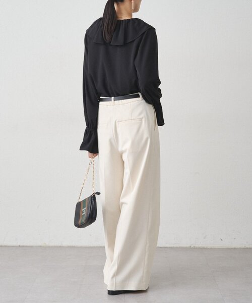 LOUNGEDRESS（ラウンジドレス）の「ジョーゼットフリルブラウス（シャツ/ブラウス・レディース・ブラック/オフホワイト・FREE）」の20枚目の写真