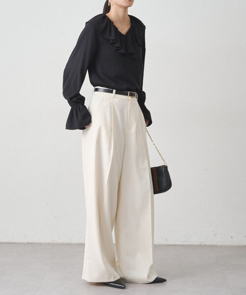 LOUNGEDRESS（ラウンジドレス）の「ジョーゼットフリルブラウス（シャツ/ブラウス・レディース・ブラック/オフホワイト・FREE）」の21枚目の写真