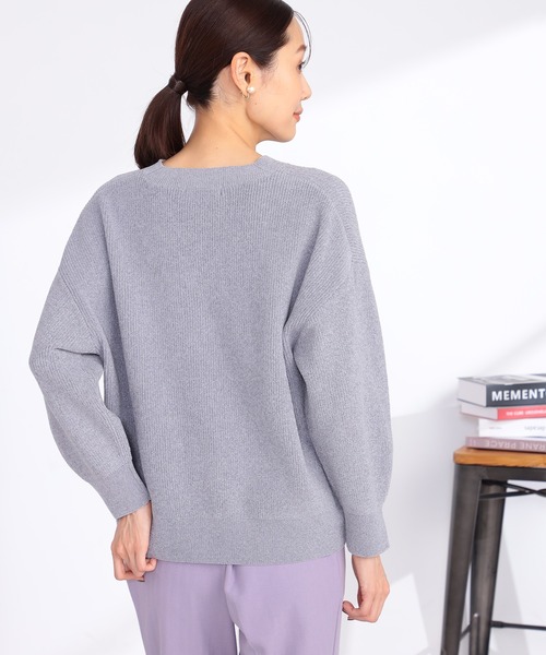 GALLORIA(ギャローリア)の「Vネックモールニット(ニット/セーター・レディース・エメラルド/グレー/オートミール・L/LL/S/M)」の5枚目の写真