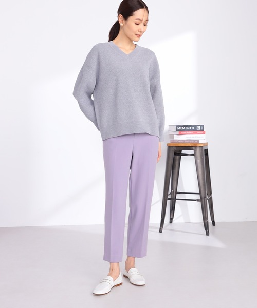 GALLORIA(ギャローリア)の「Vネックモールニット(ニット/セーター・レディース・エメラルド/グレー/オートミール・L/LL/S/M)」の7枚目の写真