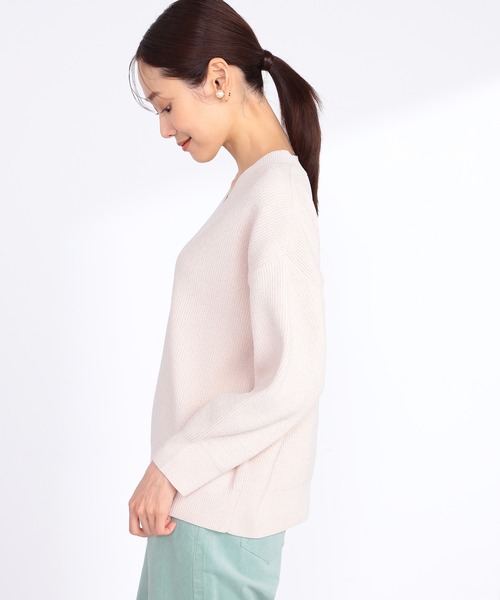 GALLORIA(ギャローリア)の「Vネックモールニット(ニット/セーター・レディース・エメラルド/グレー/オートミール・L/LL/S/M)」の8枚目の写真