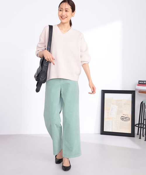 GALLORIA(ギャローリア)の「Vネックモールニット(ニット/セーター・レディース・エメラルド/グレー/オートミール・L/LL/S/M)」の11枚目の写真