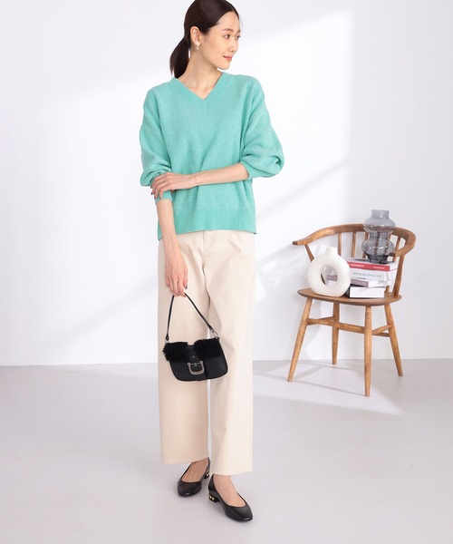 GALLORIA(ギャローリア)の「Vネックモールニット(ニット/セーター・レディース・エメラルド/グレー/オートミール・L/LL/S/M)」の15枚目の写真