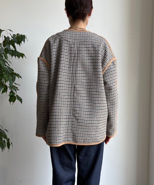 DouDou（ドゥドゥ）の「【インフルエンサー SAKURA企画】チェックハーフコート（その他アウター・レディース・ベージュ・FREE）」の3枚目の写真