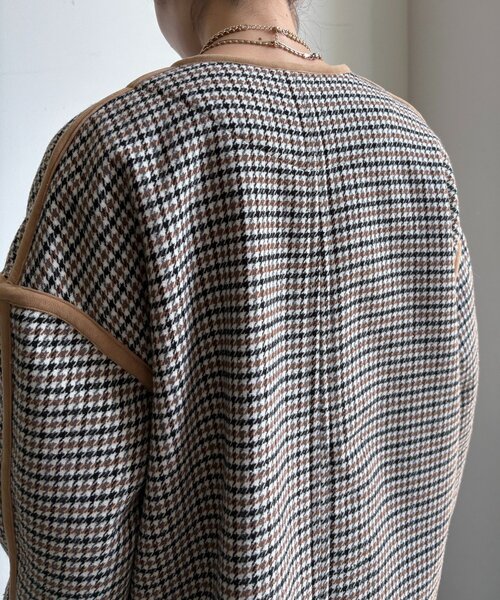 DouDou（ドゥドゥ）の「【インフルエンサー SAKURA企画】チェックハーフコート（その他アウター・レディース・ベージュ・FREE）」の4枚目の写真