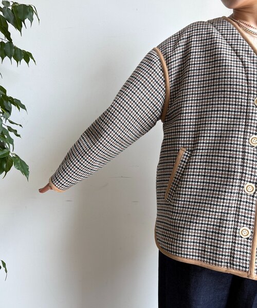 DouDou（ドゥドゥ）の「【インフルエンサー SAKURA企画】チェックハーフコート（その他アウター・レディース・ベージュ・FREE）」の6枚目の写真