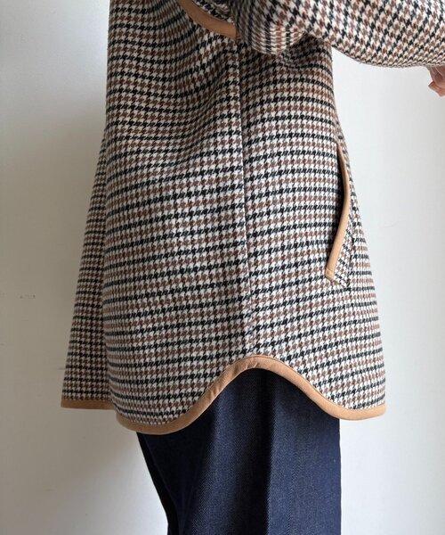 DouDou（ドゥドゥ）の「【インフルエンサー SAKURA企画】チェックハーフコート（その他アウター・レディース・ベージュ・FREE）」の9枚目の写真