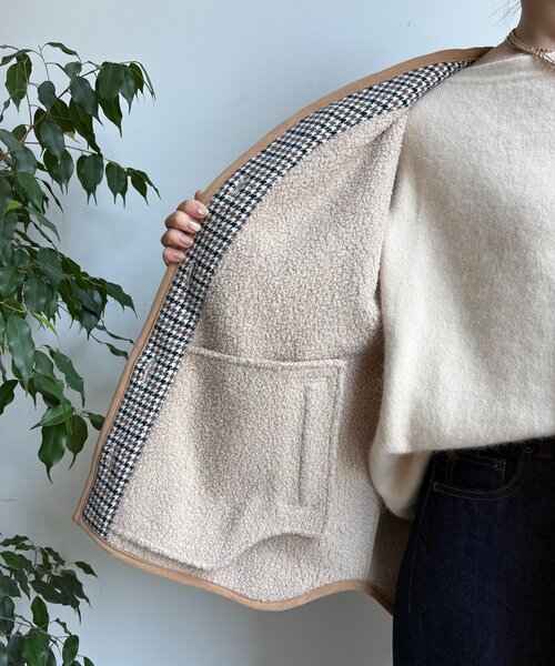 DouDou（ドゥドゥ）の「【インフルエンサー SAKURA企画】チェックハーフコート（その他アウター・レディース・ベージュ・FREE）」の11枚目の写真