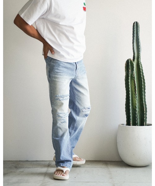 #Re:room（リルーム）の「ヴィンテージリペアストレートデニムパンツ（デニムパンツ・メンズ・ブルー・LARGE/MEDIUM/SMALL）」の22枚目の写真